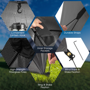 Pop-up Camping Tent - Grey by Costway