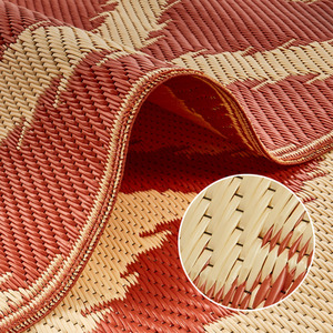 Patterned Outdoor Reversible Garden Rug - Mango Orange & Whisper White by Relsy