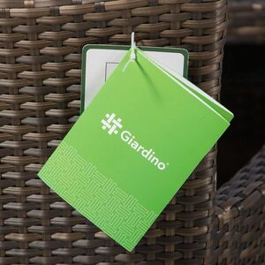 Arizona Square Rattan Patio Dining Set with Ice Bucket Drinks Cooler - Brown / 8 by Giardino