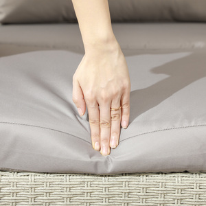 Outsunny Outdoor Patio Sofa Set with Table Cushions Stool - Light Grey by Outsunny