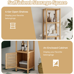 Bamboo Floor Storage Cabinet - Natural by Costway