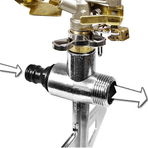 Professional Impulse Metal Spike Garden Sprinkler Hozelock Compatible Sprayer - Chrome by Cellfast