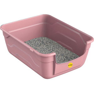Large High Side Cat Litter Tray - Pink by Cat Centre.direct