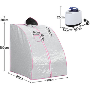 Portable Steam Sauna with 99min Timer - Silver by Livingandhome