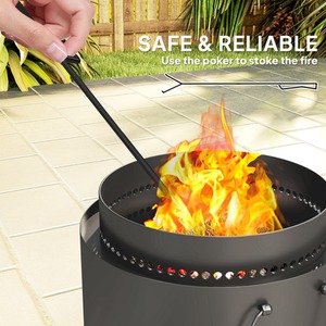 Outsunny Round Metal Smokeless Fire Pit by Outsunny