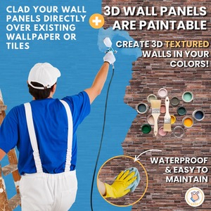 3D Wall Panels (96x48 cm) PVC Cladding Panel Rock Stone Effect by NOVECRAFTO