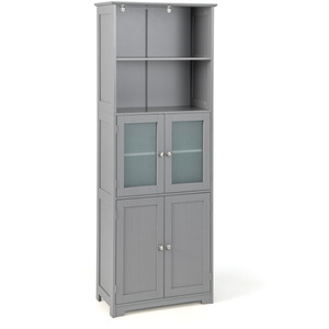Tall Bathroom Storage Cabinet Floor Cabinet - Grey by Costway