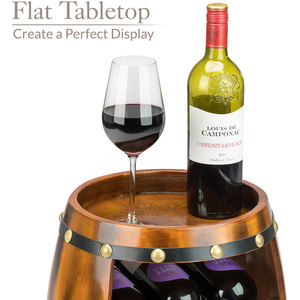 Wooden Barrel Wine 8 Bottle Holder - Brown by Christow