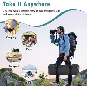 6-8 Person Portable Camping Tent - Beige by Costway