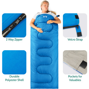 Single 200 GSM Envelope Sleeping Bag - Blue by Trail