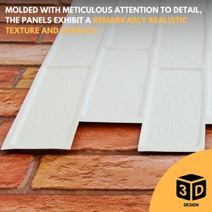 3D Wall Panels (96x48 cm) PVC Cladding Panel Reddish Brown Brick Effect by NOVECRAFTO