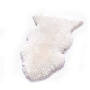Irregular Shaped Shaggy Area Rug 90*60cm - White by Livingandhome