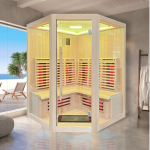 Quadrant Infrared Twin Indoor Sauna - Canadian Spruce / 150cm by Insignia