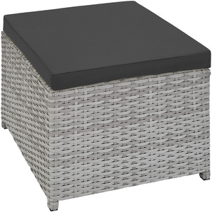 New York Rattan Garden Furniture Set with Protective Cover - LIght Grey by tectake