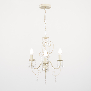 Lille 3 Way White Ceiling Light Chandelier - White by ValueLights