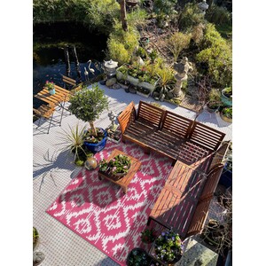 Tribal Geo Outdoor Rug - Pink