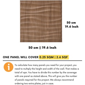 3D Wall Panels (50cm x 50cm) PVC Cladding Panel in Soft Wave Design by NOVECRAFTO