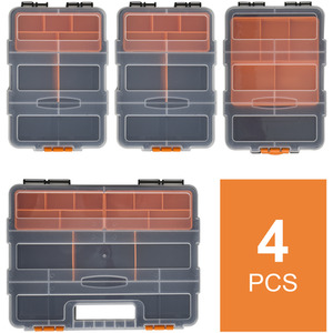 DURHAND DURHAND Set of 4 Plastic DIY Tool Storage Boxes - Orange and Black by DURHAND