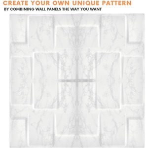 3D Wall Panels with Adhesive Included, Geometric Squares Design by NOVECRAFTO