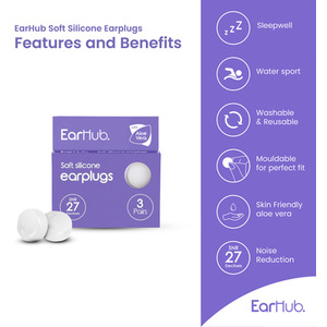 EarHub Sleepwell Soft Premium Silicone Earplugs - White by EarHub