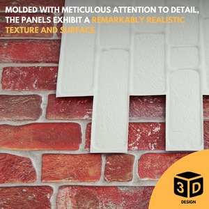 3D Wall Panels (96x48 cm) PVC Cladding Panel Retro Brick Effect by NOVECRAFTO