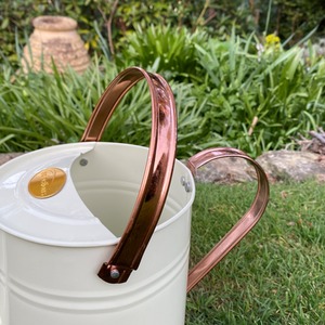 Metal and Copper Effect Watering Can - Cream by Selections