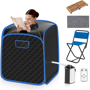 Foldable Steam Spa Sauna - Black by Costway