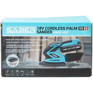 Saber 18V One Battery Palm Sander Bare Unit - Blue by Saber