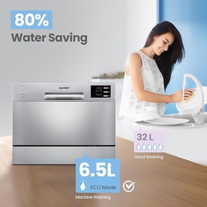 6.5L Freestanding Compact Dishwasher with LED Display by Comfee