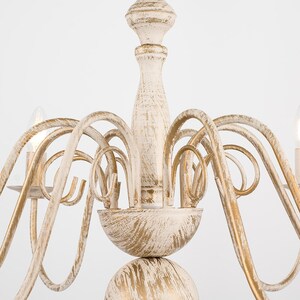 Gothica Flemish 8 Way White Distressed Ceiling Light Chandelier - White by ValueLights