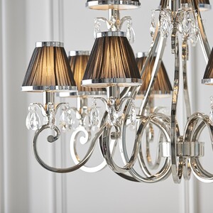 Oksana 12 Light Multi Arm Chandelier Polished Nickel Plate Finish, E14
