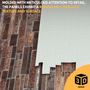 3D Wall Panels (96x48 cm) PVC Cladding Panel Rock Stone Effect by NOVECRAFTO