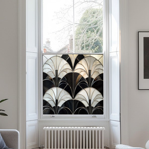 Acquaro Art Deco Stained Glass Privacy Window Film by Creative Printing Solutions
