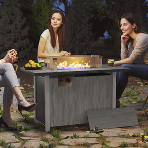 Outsunny 50,000 BTU Propane Gas Fire Pit Table with Wind Guard by Outsunny