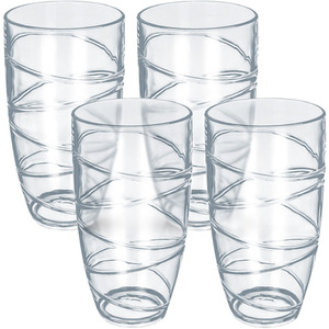 Set of 4 Swirl Plastic Tumbler - Clear by LIVIVO