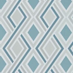 Halcyon Geometric Wallpaper - Teal by Prestigious Textiles