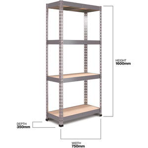 Pack of 2 FastLok Garage Shelving Racking Units by RB BOSS