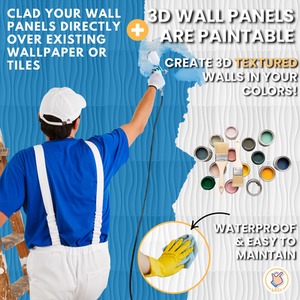 3D Wall Panels (50x50 cm) PVC Cladding Panel in White Waves Design by NOVECRAFTO