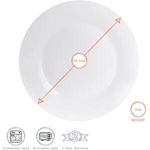 Classic White Dinner Plates - 30cm - White / 6 by Argon Tableware