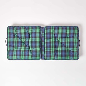 Black Watch Tartan Cotton Travel Support Booster Cushion - Black Watch by Homescapes