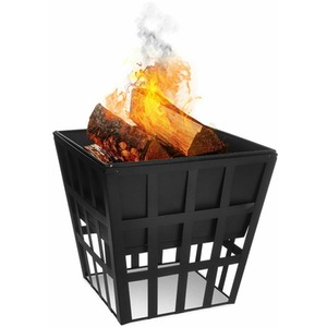 Fire Pit Log Patio Garden Heater - Black