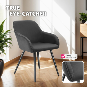 Dining Chair Scandi - Padded Boucle Cover, High Backrest by tectake