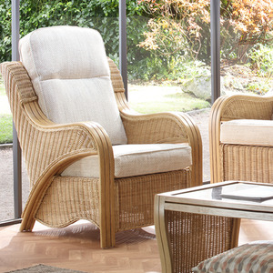 Opera Conservatory Furniture Set 2 Seater Sofa and Chairs in Jasper - Light Oak by Desser