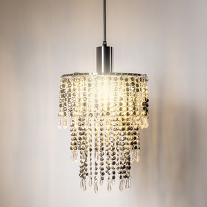 CGC LIZA Three Tier Large Chandelier Crystal and Chrome Ceiling Light Shade - Chrome by CGC Lighting