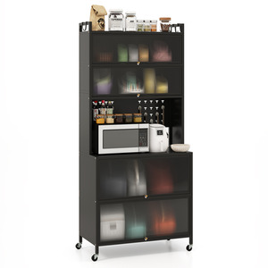 6-Tier Kitchen Pantry Cabinet - Black by Costway