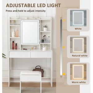 WestWood Dressing Table DT19 White - White by WestWood