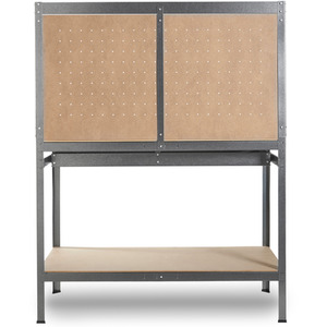 Heavy Duty Garage Workbench Pegboard with Storage Drawer - Grey by VonHaus