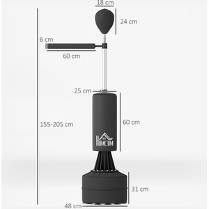 HOMCOM Freestanding Boxing Bag - Black by HOMCOM
