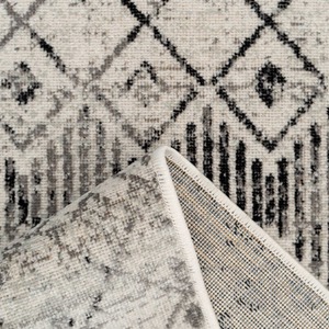 Grey Tribal Aztec Low Pile Soft Living Area Rug by The Rug House