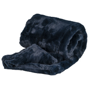 Rabbit Faux Fur Throw - Navy / Medium by Divante